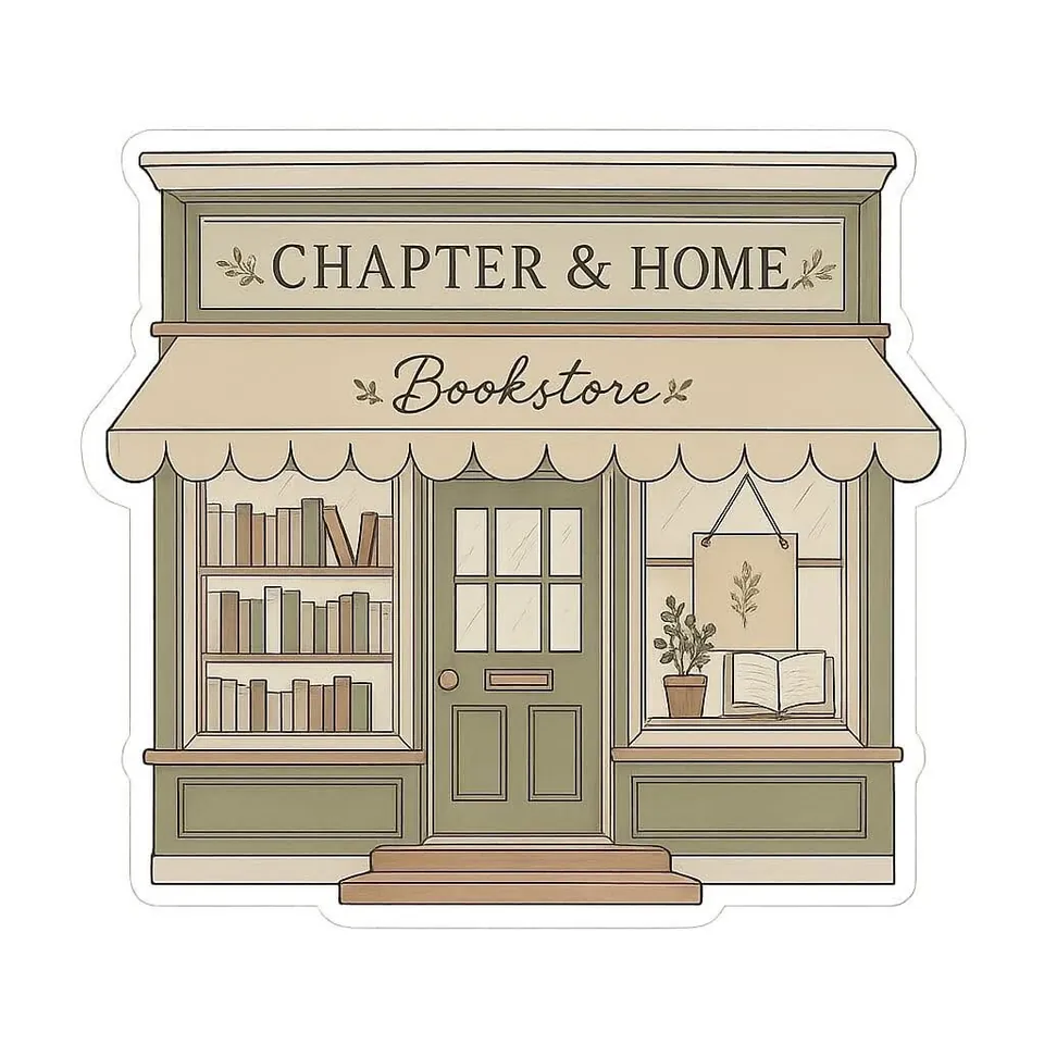 Illustration of the Chapter & Home bookstore