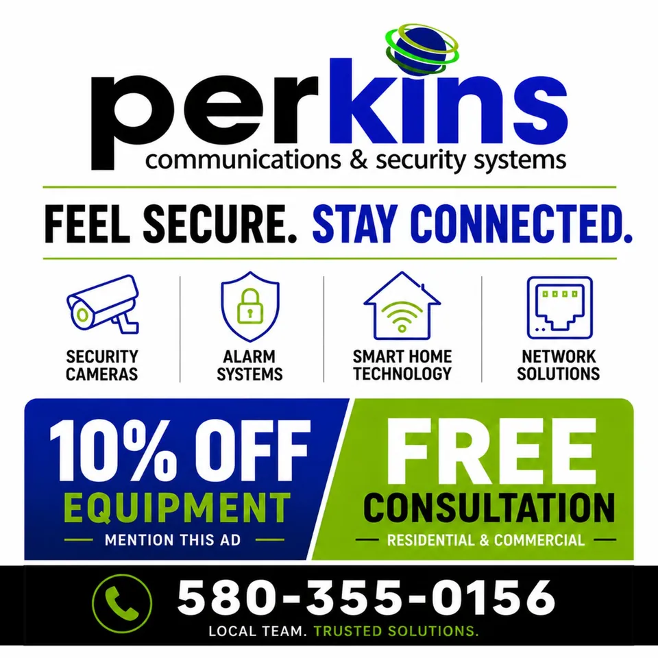 Perkins Communication Systems advertisement as printed in the Lawton Spotlight