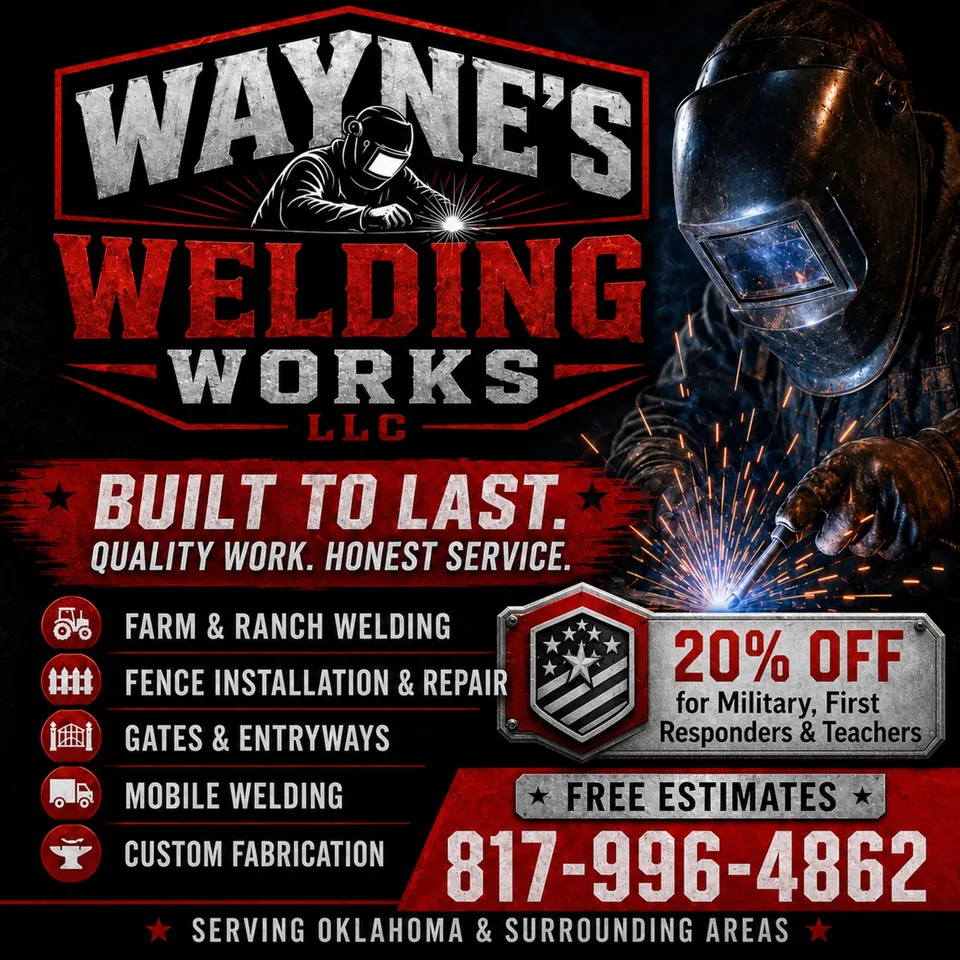 Wayne's Welding Works advertisement as printed in the Lawton Spotlight