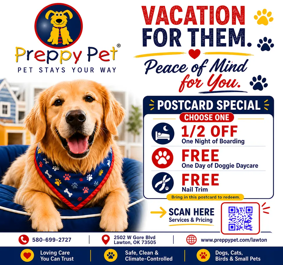 Preppy Pet advertisement as printed in the September 2026 Lawton Spotlight